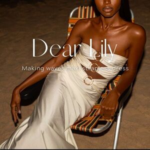 Retrofete - Lily Dress - New with Tag 🏷️- Cream color Golden ORing - LARGE